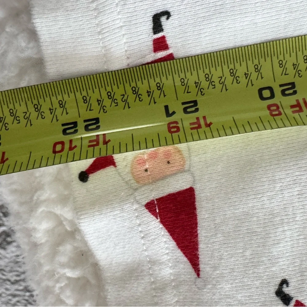 POTTERY BARN KIDS Santa White Red Pajamas Pants Shirt Set Adult XS